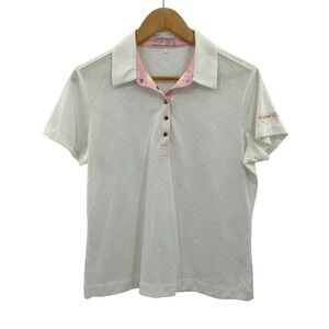 Nike Golf Performance Polo Shirt Fit Dry Womens Large White Pink Arizona State